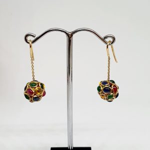 Multicolor Sapphire Gemstone Earrings | Hoops In 18K Gold