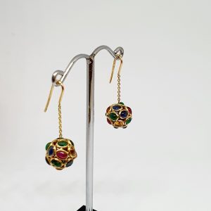 Multicolor Sapphire Gemstone Earrings | Hoops In 18K Gold