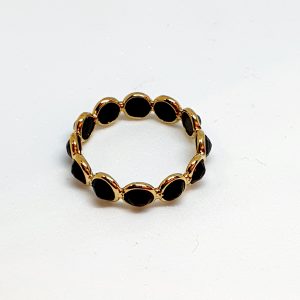 Designer Black Spinel Ring In 18Kt Yellow Gold