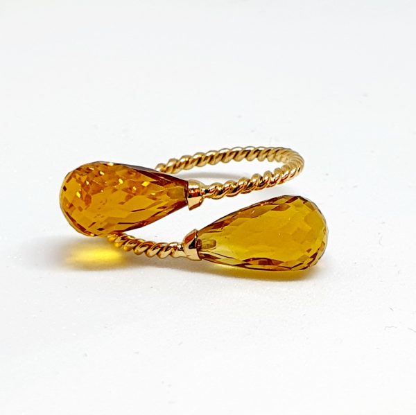 Citrine Ring In 18Kt Yellow Gold (2.030 Grams)