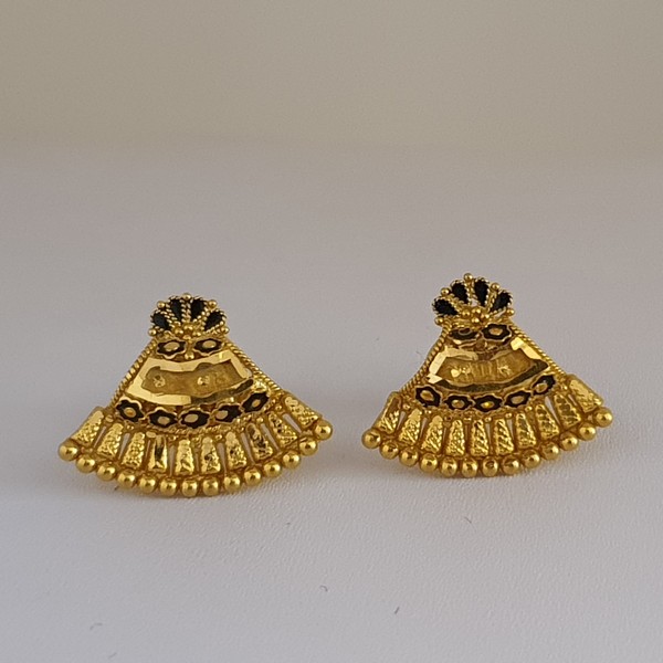 Gold Earrings (3.400 Grams)in 22Kt Plain Yellow Gold