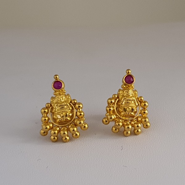 22Kt Plain Gold Earrings (2.230 gms)/ Gold Ear Studs