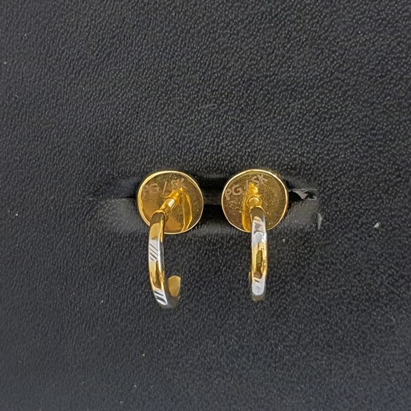 Plain Gold Earrings (3.300 Grams), 22Kt Plain Yellow Gold Jewellery – Bali Earrings