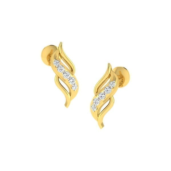 Diamond Earring (0,10ct) in 18Kt Gold (1.200 gram)for Women