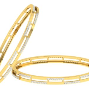 Diamond Bangle (1.61 Ct) In 2-Tone 18Kt Gold (21.680 Gram) 