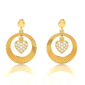 Diamond Earring in 18Kt Gold (3.560 gram) with Diamonds (0.21 Ct)