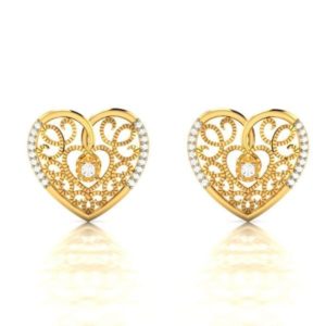 Diamond Earring in 18Kt Gold (4.250 gram) with Diamonds (0.14 Ct)