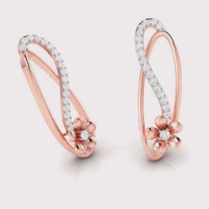 Diamond Earring in 18Kt Gold (2.100 gram) with Diamonds (0.13 Ct)