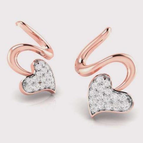 Real Diamond Earrings  (0.13Ct) in 18Kt Gold (1.920 gram)