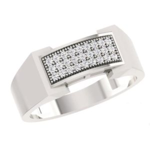 Men's Diamond Ring (0.21 Ct) in 18Kt White Gold (7.560 Gram)