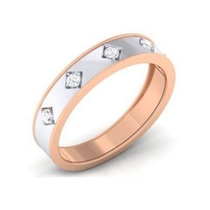 Sleek Diamond Ring (0.22 Ct) In Dual tone 18Kt Gold For Men