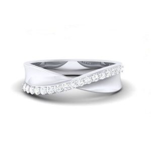 Diamond Ring in 18Kt White Gold (3.150 gram) for Women