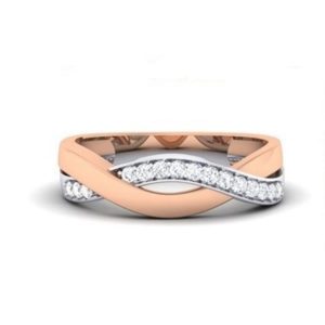 2 Tone Diamond Ring (0.27 Ct) in 18K Gold (3.030 gram) for Women