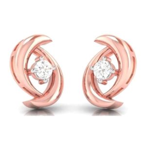 Solitaire Diamond Earrings in 18Kt Gold(1.800 Grams)& Diamonds