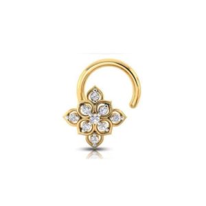 Exclusive Diamond Nose Pin(0.04 Ct)18Kt YellowGold Jewellery