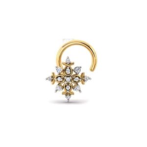 Gorgeous Diamond Nose Pin (0.04 Ct), 18 Kt Yellow Gold