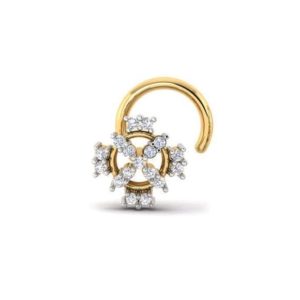 Designer Diamond Nose Pin(0.06 Ct),18Kt Yellow Gold Jewellery