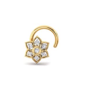 Nakshatra Diamond Nose Pin(0.04 Ct),18 Kt Yellow Gold Jewellery