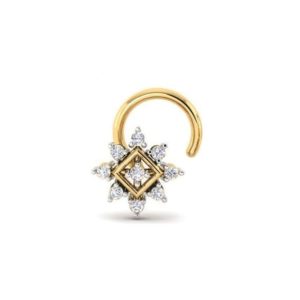 Diamond Nose Ring (0.06 Ct), 18 Kt Yellow Gold Jewellery