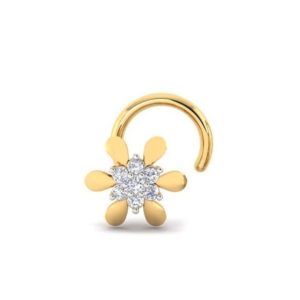 7 Diamond Studded Nose Pin (0.05 Ct),18Kt Yellow Gold Jewellery