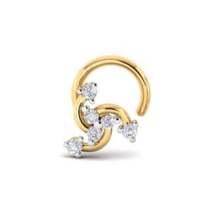 Diamond Nose Pin (0.10 Ct), 18 Kt Yellow Gold Jewellery