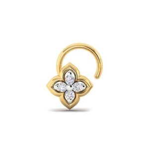 Elegant Diamond Nose Pin(0.04 Ct),18Kt Yellow Gold Jewellery