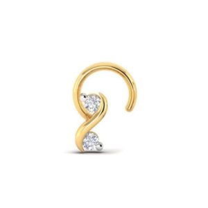 Exquisite Diamond Nose Pin (0.04 Ct),18Kt Yellow Gold