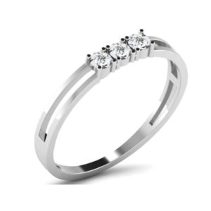 Women Diamond Ring (0.03 Ct) in 18Kt White Gold (1.240 gm)