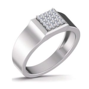 Men's Diamond Ring (0.23 Ct) In 18Kt White Gold (6.550 Gram)