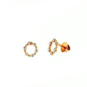 Diamond Earring in 18Kt Gold (2.520 gram) with Diamonds (0.34 Ct)