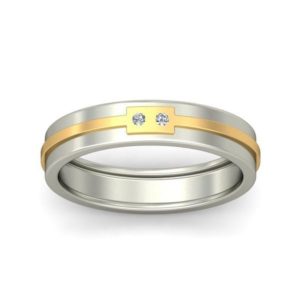 Men's Diamond Ring (0.03 Ct) in 2-Tone 18K Gold