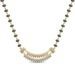 Diamond Mangalsutra In 18Kt Gold (2.240 gram) with Diamonds (0.29 Ct)