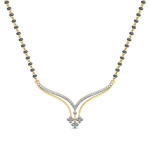 Diamond Mangalsutra In 18Kt Gold (3.510 gram) with Diamonds (0.46 Ct)