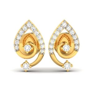 Diamond Earring in 18Kt Gold (2.170 gram) with Diamonds (0.30 Ct)