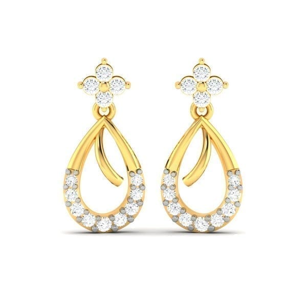 Diamond Earring in 18Kt Gold (2.500 gram) with Diamonds (0.22 Ct)