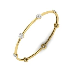 Elegant Diamond Bangle (1.47 Ct) In 18Kt Gold (13.700 Gram) 