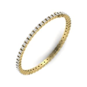 Elegant Diamond Bangle (4.59 Ct) In 18Kt Gold (16.080 Gram) 