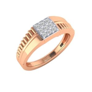 Diamond Ring (0.27 Ct) In 18Kt Gold (3.950 Gram) For Men