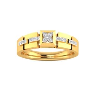 Diamond Ring (0.22 Ct) In 18Kt Gold (3.460 Gram) For Men