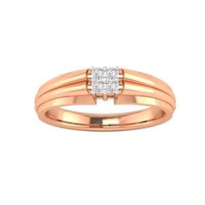 Diamond Ring (0.12 Ct) In 18Kt Gold (2.780 Gram) For Men