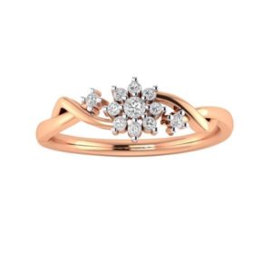 Diamond Ring (0.13 Ct) in 18Kt Gold (2.220 gram) for Women