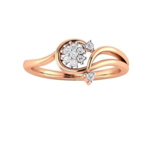 Floret Diamond Ring (0.17 Ct) in 18Kt Gold (1.970 Grams) for Women