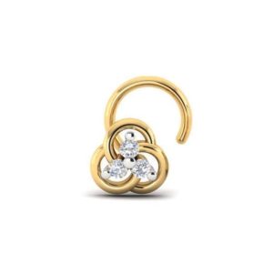 Beautiful Diamond Nose Pin (0.03 Ct) in 18 Kt Yellow Gold