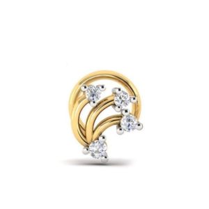 4 Diamond Nose Pin (0.05 Ct), 18 Kt Yellow Gold Jewellery