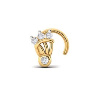 Beautiful Diamond Nose Pin (0.04 Ct)i in 18 Kt Yellow Gold