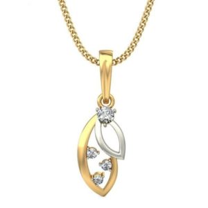 Diamond Pendant In 2-tone 18Kt Gold (1.080 Gram) for Women