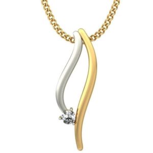 Elegant Diamond Pendant In 2-Tone 18Kt Gold (0.890 Grams) for Women