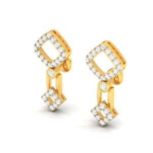 Diamond Earring(0.37Ct) in 18Kt Gold ( 2.590 gram) for Women