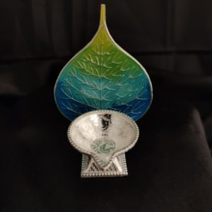 Silver Diya (24 Gms) for Silver Gifts – Green