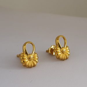 Plain Gold Earrings (3.020 Grams) in 22Kt Yellow Gold